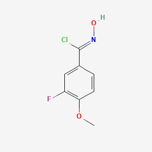 3-Fluoro-N-hydroxy-4-methoxybenzene-1-carbonimidoyl chloride