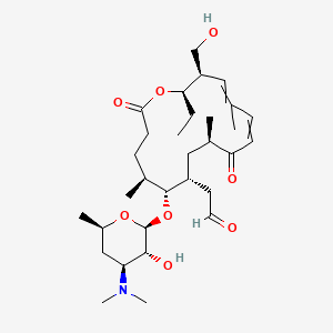molecular formula C31H51NO8 B1231383 2-[(5S,6R,7R,9R,15R,16R)-6-[(2S,3R,4S,6R)-4-(dimethylamino)-3-hydroxy-6-methyloxan-2-yl]oxy-16-ethyl-15-(hydroxymethyl)-5,9,13-trimethyl-2,10-dioxo-1-oxacyclohexadeca-11,13-dien-7-yl]acetaldehyde 