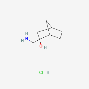 molecular formula C8H16ClNO B12313838 2-(Aminomethyl)bicyclo[2.2.1]heptan-2-ol hydrochloride 