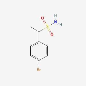 molecular formula C8H10BrNO2S B12313844 1-(4-Bromophenyl)ethane-1-sulfonamide 