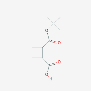 molecular formula C10H16O4 B12313848 rac-(1R,2S)-2-[(tert-butoxy)carbonyl]cyclobutane-1-carboxylic acid, cis 