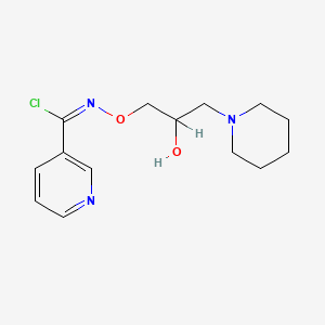 molecular formula C14H20ClN3O2 B1231385 (3E)-N-(2-hydroxy-3-piperidin-1-ylpropoxy)pyridine-3-carboximidoyl chloride 