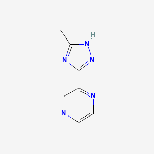 molecular formula C7H7N5 B12313865 2-(3-methyl-1H-1,2,4-triazol-5-yl)pyrazine 