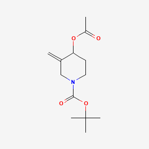 molecular formula C13H21NO4 B12313878 Tert-butyl 4-acetoxy-3-methylenepiperidine-1-carboxylate 