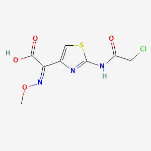 molecular formula C8H8ClN3O4S B1231388 (2Z)-{2-[(chloroacetyl)amino]-1,3-thiazol-4-yl}(methoxyimino)acetic acid CAS No. 60846-17-5