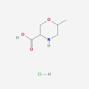 molecular formula C6H12ClNO3 B12313893 6-Methylmorpholine-3-carboxylic acid hydrochloride 