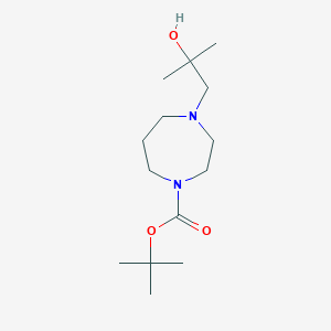 molecular formula C14H28N2O3 B12313931 tert-Butyl 4-(2-hydroxy-2-methylpropyl)-1,4-diazepane-1-carboxylate 