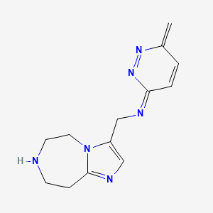 molecular formula C13H16N6 B12313973 6-methyl-N-(6,7,8,9-tetrahydro-5H-imidazo[1,2-d][1,4]diazepin-3-ylmethyl)pyridazin-3-amine 