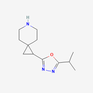 molecular formula C12H19N3O B12314001 1-[5-(Propan-2-yl)-1,3,4-oxadiazol-2-yl]-6-azaspiro[2.5]octane 