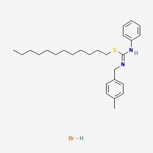 molecular formula C27H41BrN2S B12314005 N-[(dodecylsulfanyl)({[(4-methylphenyl)methyl]amino})methylidene]anilinium bromide CAS No. 1397064-37-7