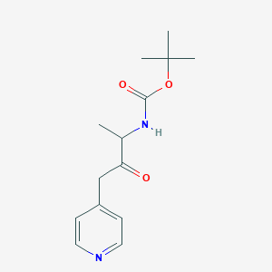 molecular formula C14H20N2O3 B12314018 Tert-butyl (3-oxo-4-(pyridin-4-yl)butan-2-yl)carbamate 