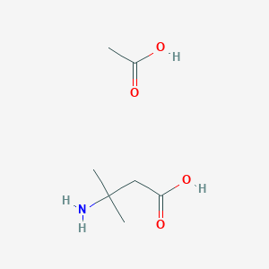 molecular formula C7H15NO4 B12314026 3-Amino-3-methylbutanoic acid, acetic acid 