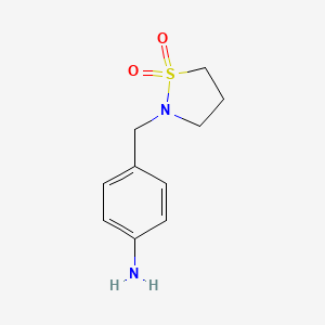 molecular formula C10H14N2O2S B12314034 2-[(4-Aminophenyl)methyl]-1lambda6,2-thiazolidine-1,1-dione 