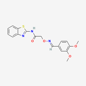 molecular formula C18H17N3O4S B1231404 N-(1,3-benzothiazol-2-yl)-2-[(E)-(3,4-dimethoxyphenyl)methylideneamino]oxyacetamide 