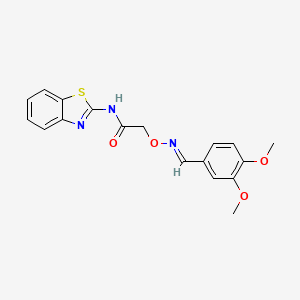 molecular formula C18H17N3O4S B1231404 N-(1,3-苯并噻唑-2-基)-2-[(E)-(3,4-二甲氧基苯基)亚甲基氨基]氧代乙酰胺 