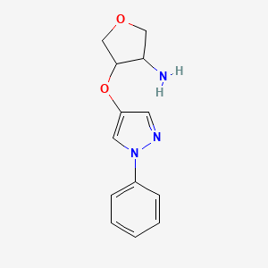 rac-(3R,4R)-4-[(1-phenyl-1H-pyrazol-4-yl)oxy]oxolan-3-amine, cis