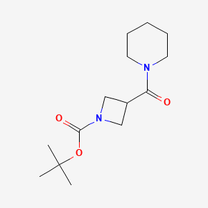 molecular formula C14H24N2O3 B12314110 Tert-butyl 3-(piperidine-1-carbonyl)azetidine-1-carboxylate 