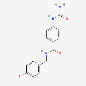 molecular formula C15H14FN3O2 B12314142 4-(carbamoylamino)-N-[(4-fluorophenyl)methyl]benzamide 