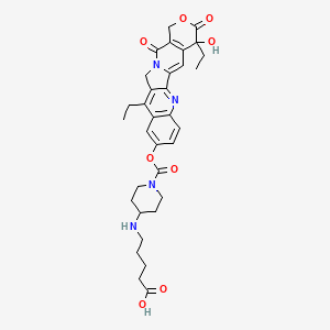 5-[[1-[(10,19-Diethyl-19-hydroxy-14,18-dioxo-17-oxa-3,13-diazapentacyclo[11.8.0.02,11.04,9.015,20]henicosa-1(21),2,4(9),5,7,10,15(20)-heptaen-7-yl)oxycarbonyl]piperidin-4-yl]amino]pentanoic acid