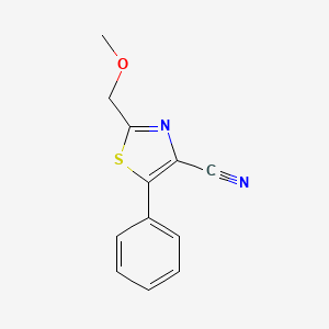 molecular formula C12H10N2OS B12314147 2-(Methoxymethyl)-5-phenyl-1,3-thiazole-4-carbonitrile 