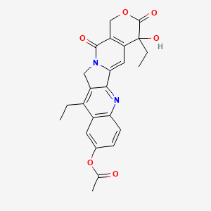 molecular formula C24H22N2O6 B12314193 (10,19-Diethyl-19-hydroxy-14,18-dioxo-17-oxa-3,13-diazapentacyclo[11.8.0.02,11.04,9.015,20]henicosa-1(21),2,4(9),5,7,10,15(20)-heptaen-7-yl) acetate 