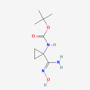 molecular formula C9H17N3O3 B12314215 tert-butyl N-[1-(N'-hydroxycarbamimidoyl)cyclopropyl]carbamate 