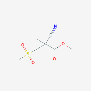 molecular formula C7H9NO4S B12314266 Methyl 1-cyano-2-methanesulfonylcyclopropane-1-carboxylate 