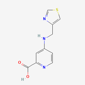 molecular formula C10H9N3O2S B12314268 4-{[(1,3-Thiazol-4-yl)methyl]amino}pyridine-2-carboxylic acid 