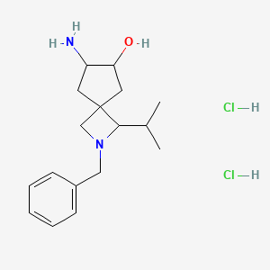 molecular formula C17H28Cl2N2O B12314298 7-Amino-2-benzyl-3-propan-2-yl-2-azaspiro[3.4]octan-6-ol;dihydrochloride 