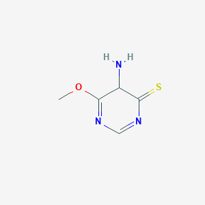 molecular formula C5H7N3OS B12314320 5-amino-6-methoxy-5H-pyrimidine-4-thione 