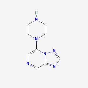 molecular formula C9H12N6 B12314331 1-{[1,2,4]Triazolo[1,5-a]pyrazin-5-yl}piperazine 