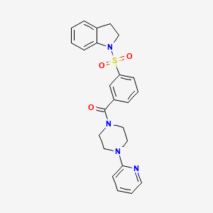 molecular formula C24H24N4O3S B1231434 [3-(2,3-Dihydroindol-1-ylsulfonyl)phenyl]-[4-(2-pyridinyl)-1-piperazinyl]methanone 