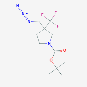 molecular formula C11H17F3N4O2 B12314340 Tert-butyl 3-(azidomethyl)-3-(trifluoromethyl)pyrrolidine-1-carboxylate 