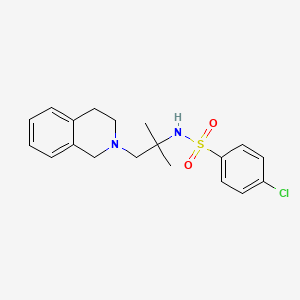 molecular formula C19H23ClN2O2S B1231435 4-chloro-N-[1-(3,4-dihydro-1H-isoquinolin-2-yl)-2-methylpropan-2-yl]benzenesulfonamide 