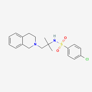 molecular formula C19H23ClN2O2S B1231435 4-氯-N-[1-(3,4-二氢-1H-异喹啉-2-基)-2-甲基丙烷-2-基]苯磺酰胺 