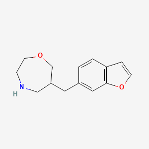 molecular formula C14H17NO2 B12314369 6-(Benzofuran-6-ylmethyl)-1,4-oxazepane 