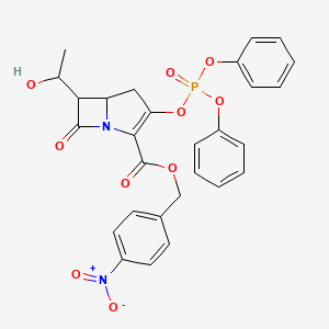 (4-nitrophenyl)methyl (5R,6S)-3-[(diphenoxyphosphoryl)oxy]-6-[(1R)-1-hydroxyethyl]-7-oxo-1-azabicyclo[3.2.0]hept-2-ene-2-carboxylate