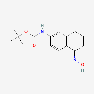 molecular formula C15H20N2O3 B12314403 tert-butyl N-[(5E)-5-hydroxyimino-7,8-dihydro-6H-naphthalen-2-yl]carbamate 