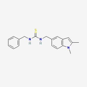 molecular formula C19H21N3S B1231441 1-[(1,2-Dimethyl-5-indolyl)methyl]-3-(phenylmethyl)thiourea 