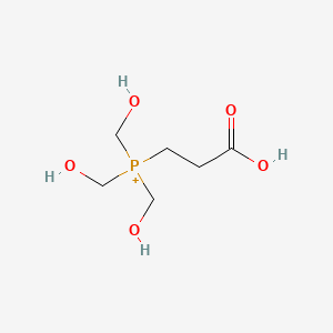 molecular formula C6H14O5P+ B1231442 3-[Tris(hydroxymethyl)phosphonio]propanoic acid anion 