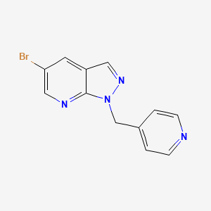 molecular formula C12H9BrN4 B12314443 4-({5-bromo-1H-pyrazolo[3,4-b]pyridin-1-yl}methyl)pyridine 