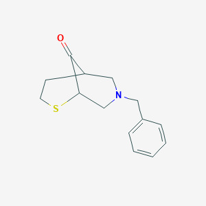 molecular formula C14H17NOS B12314446 7-Benzyl-2-thia-7-azabicyclo[3.3.1]nonan-9-one 