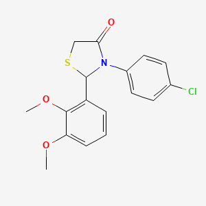 molecular formula C17H16ClNO3S B1231445 3-(4-氯苯基)-2-(2,3-二甲氧基苯基)-4-噻唑烷酮 