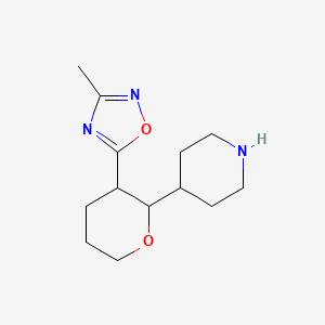 rac-4-[(2R,3S)-3-(3-methyl-1,2,4-oxadiazol-5-yl)oxan-2-yl]piperidine, trans