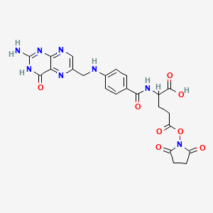 molecular formula C23H22N8O8 B12314500 2-(4-(((2-Amino-4-hydroxypteridin-6-yl)methyl)amino)benzamido)-5-((2,5-dioxopyrrolidin-1-yl)oxy)-5-oxopentanoic acid 