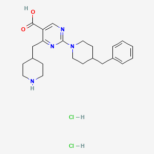 2-(4-Benzylpiperidin-1-yl)-4-(piperidin-4-ylmethyl)pyrimidine-5-carboxylic acid dihydrochloride