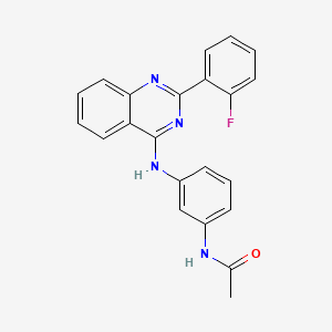 molecular formula C22H17FN4O B1231451 N-[3-[[2-(2-fluorophenyl)-4-quinazolinyl]amino]phenyl]acetamide 