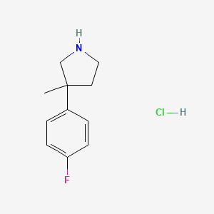 molecular formula C11H15ClFN B12314558 3-(4-Fluorophenyl)-3-methylpyrrolidine hydrochloride 