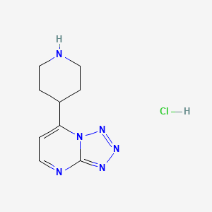 molecular formula C9H13ClN6 B12314559 7-(Piperidin-4-yl)tetrazolo[1,5-a]pyrimidine hydrochloride 