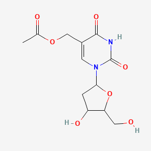 [1-[4-Hydroxy-5-(hydroxymethyl)oxolan-2-yl]-2,4-dioxopyrimidin-5-yl]methyl acetate